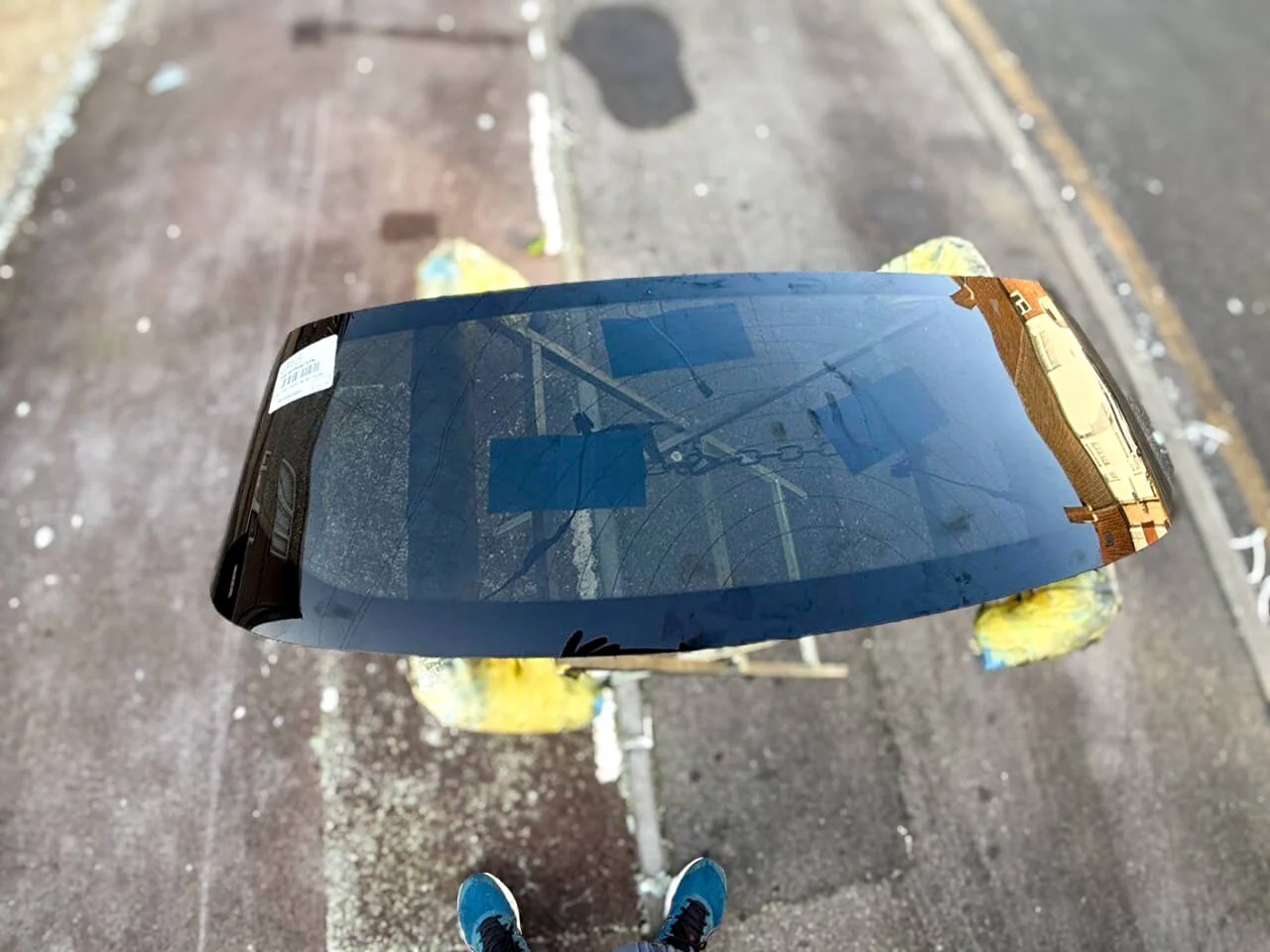 Replacement windscreen ready for installation